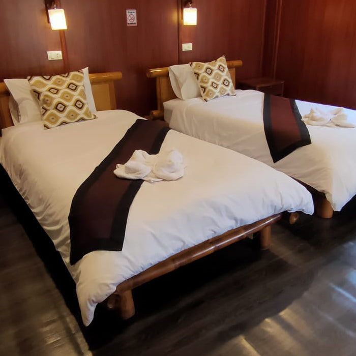 Twin Bed Bungalow No 6 Traditional Lao Style with breakfast