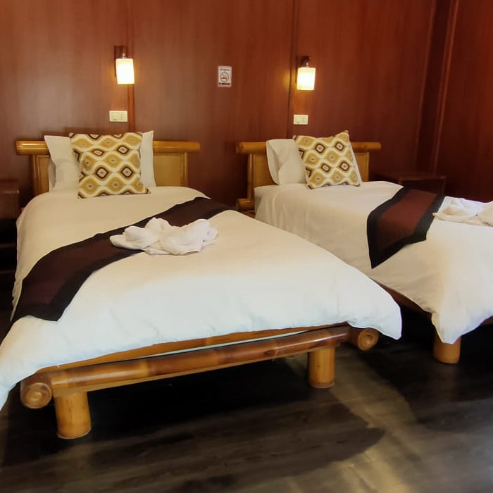 Twin Bed Bungalow No 6 Traditional Lao Style with breakfast