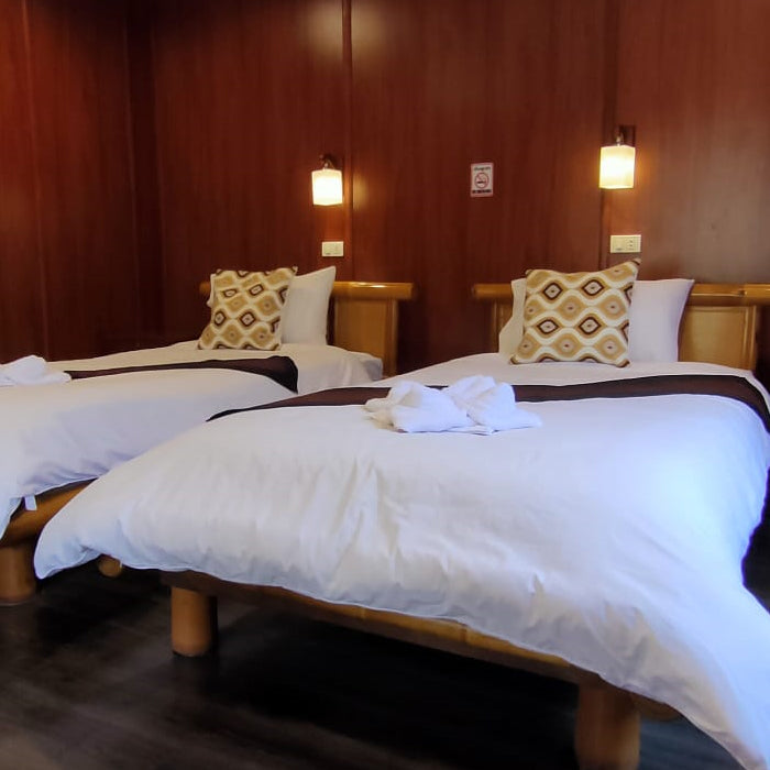 Twin Bed Bungalow No 6 Traditional Lao Style with breakfast