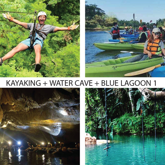 Zipline + Kayaking + Water Cave + Blue Lagoon 1